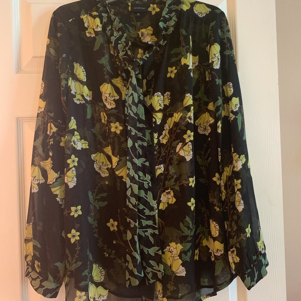 Shear button up blouse
